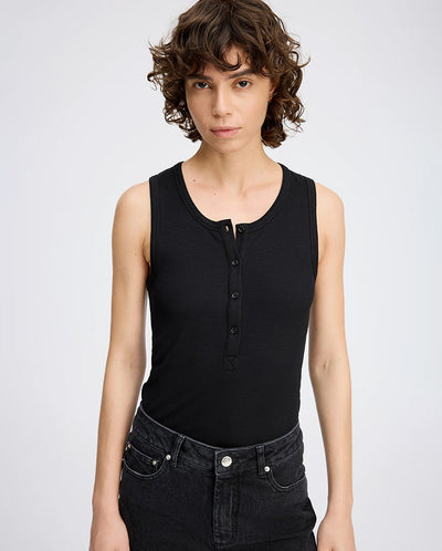 Boma Button Tank Top BLACK