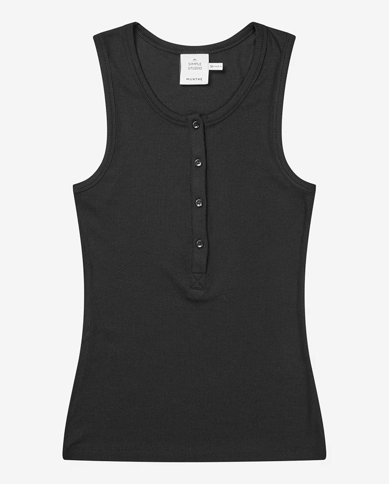 Boma Button Tank Top BLACK
