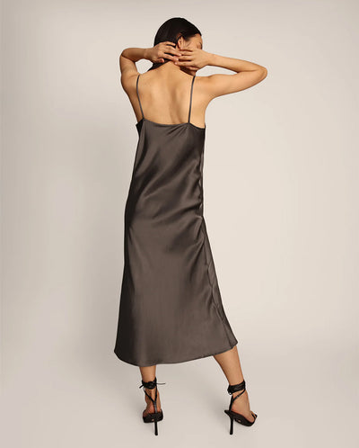 Babyloma Bias Cut Slip Dress Black