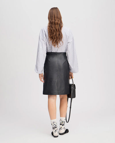 Locus Leather Skirt - Black