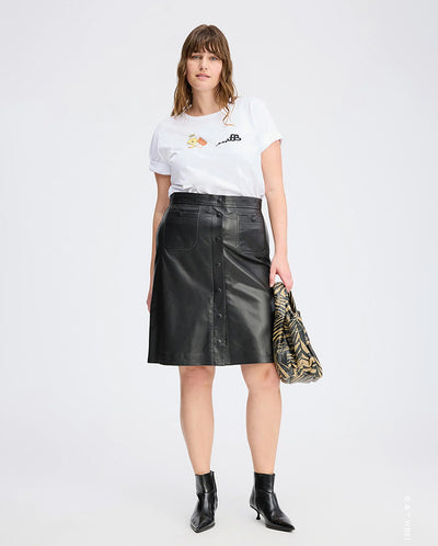 Locus Leather Skirt - Black