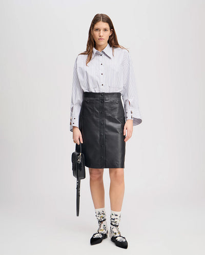 Locus Leather Skirt - Black