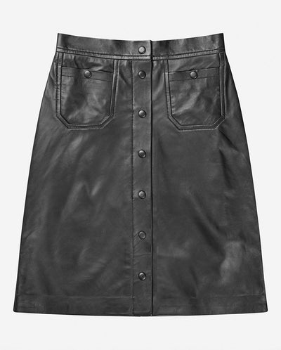 Locus Leather Skirt - Black