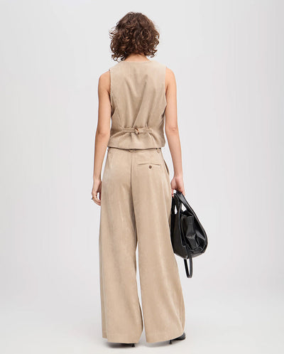 Lillian Cord Waistcoat - Latte