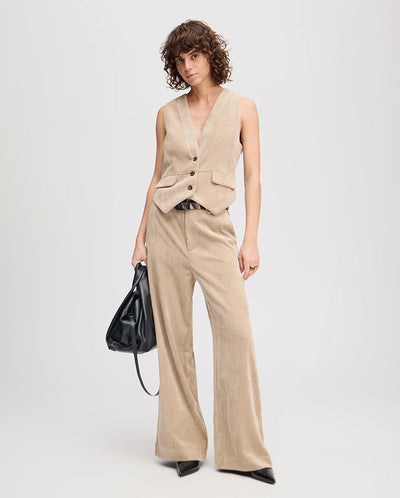 Lillian Cord Waistcoat - Latte