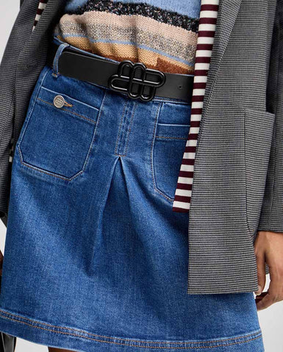 Matter leather Belt - Black