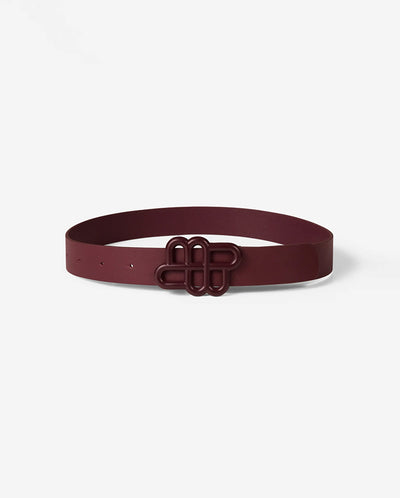 Matter leather Belt - Bordeaux