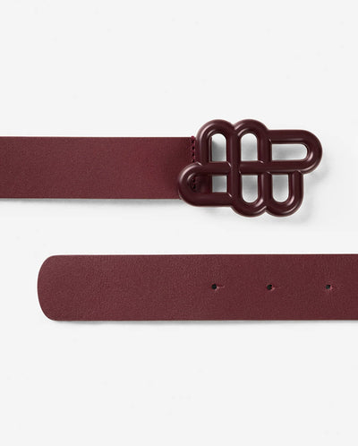 Matter leather Belt - Bordeaux
