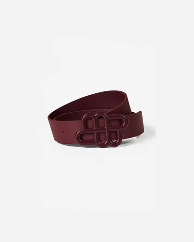 Matter leather Belt - Bordeaux