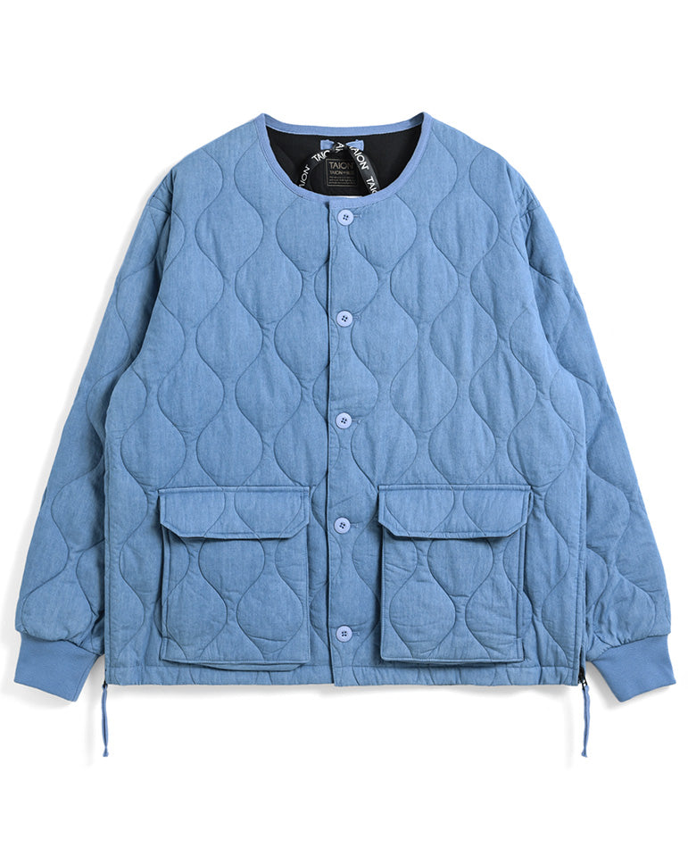 Military Over Cardigan - Blue Denim