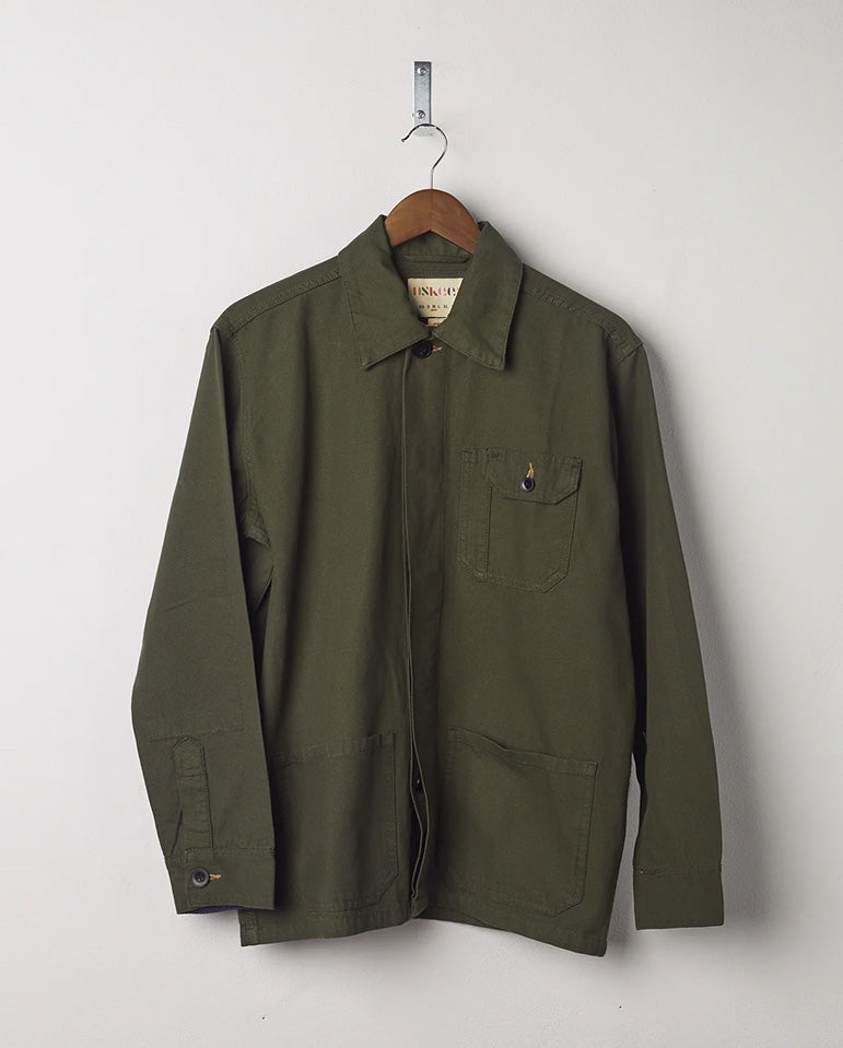 Hidden Button Overshirt Vine Green