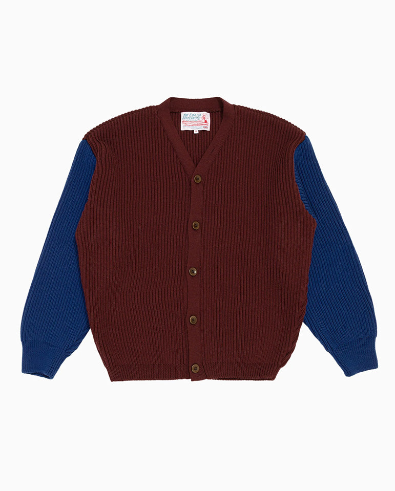 Beacon Cardigan Blue/Burgundy
