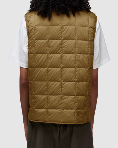 Crew Neck Down Vest - Beige