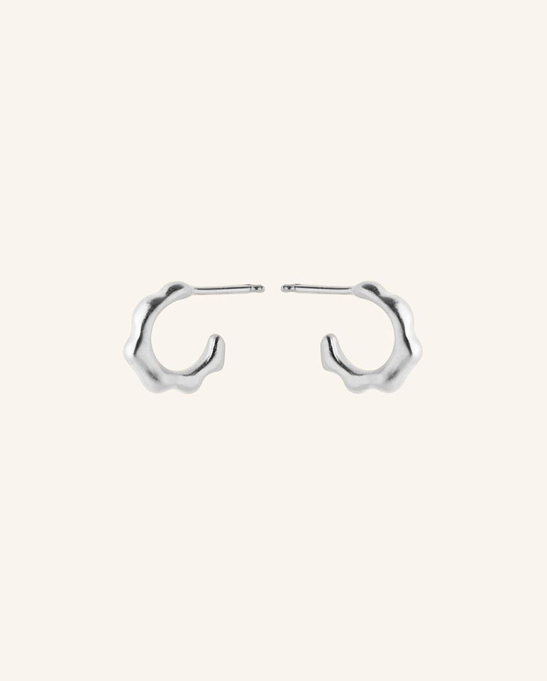 Small Aqua Hoops SILVER