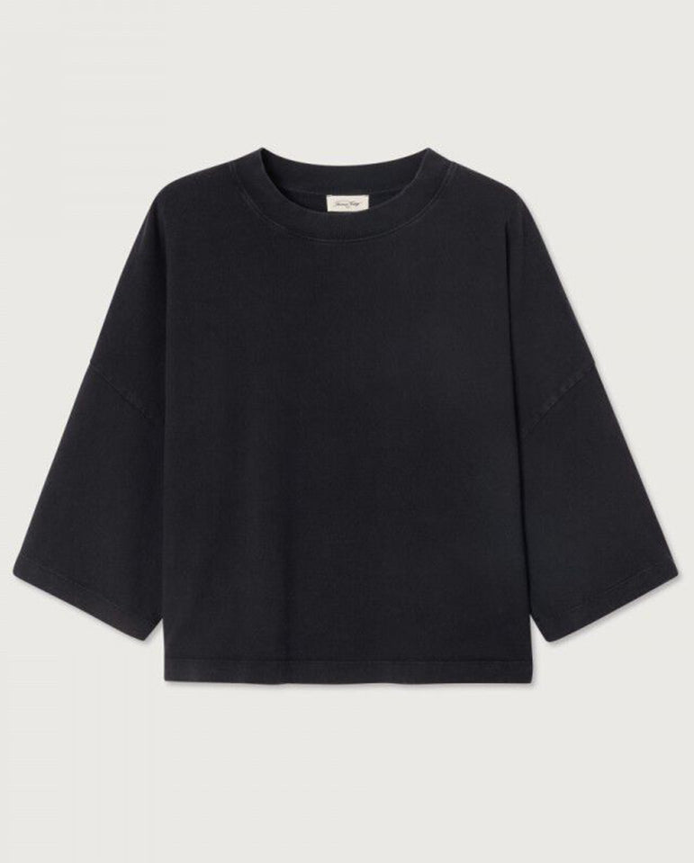 Afoma S/S Tee Boxy Tee Black Vintage