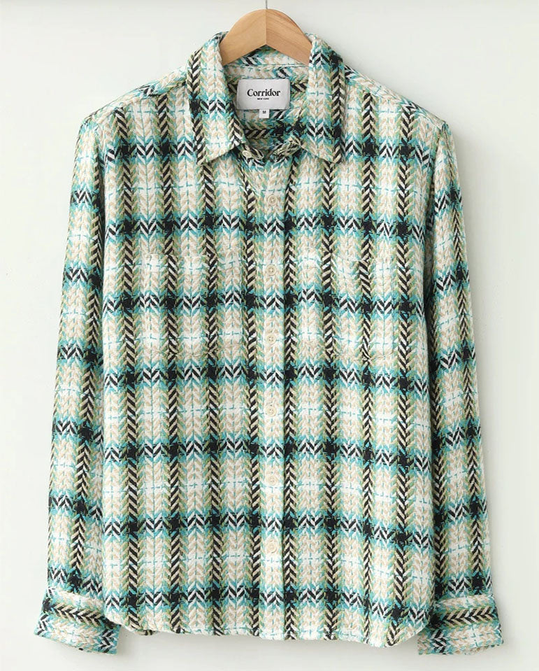 Acid Plaid Shirt Yeti - White