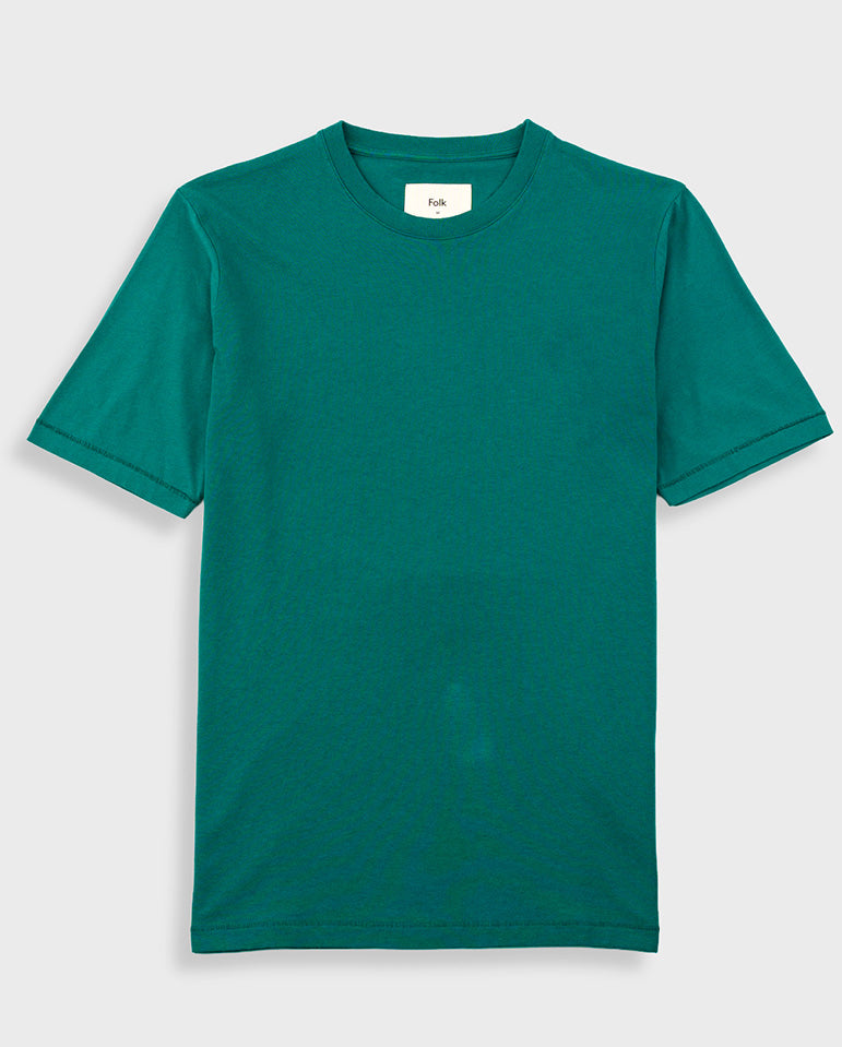 Contrast Sleeve Tee - Pthalo Green