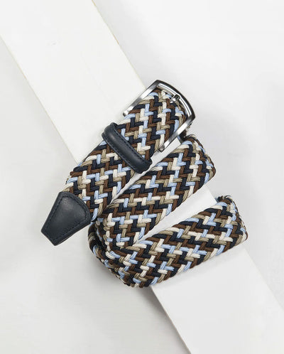 Woven Belt - Brown/White/Black