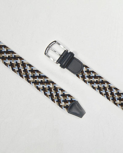 Woven Belt - Brown/White/Black