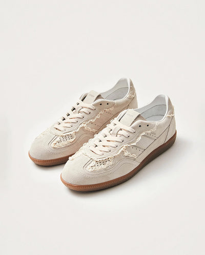 Crochet Leather Sneaker - Cream