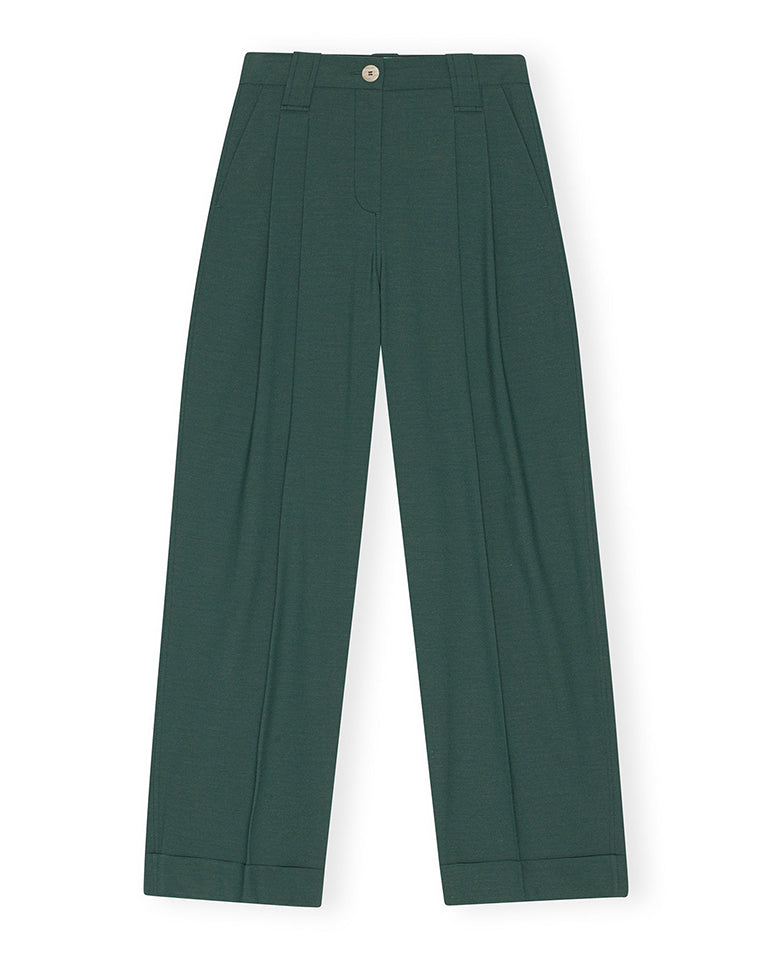 Drapey Melange Loose Trouser Trekking green