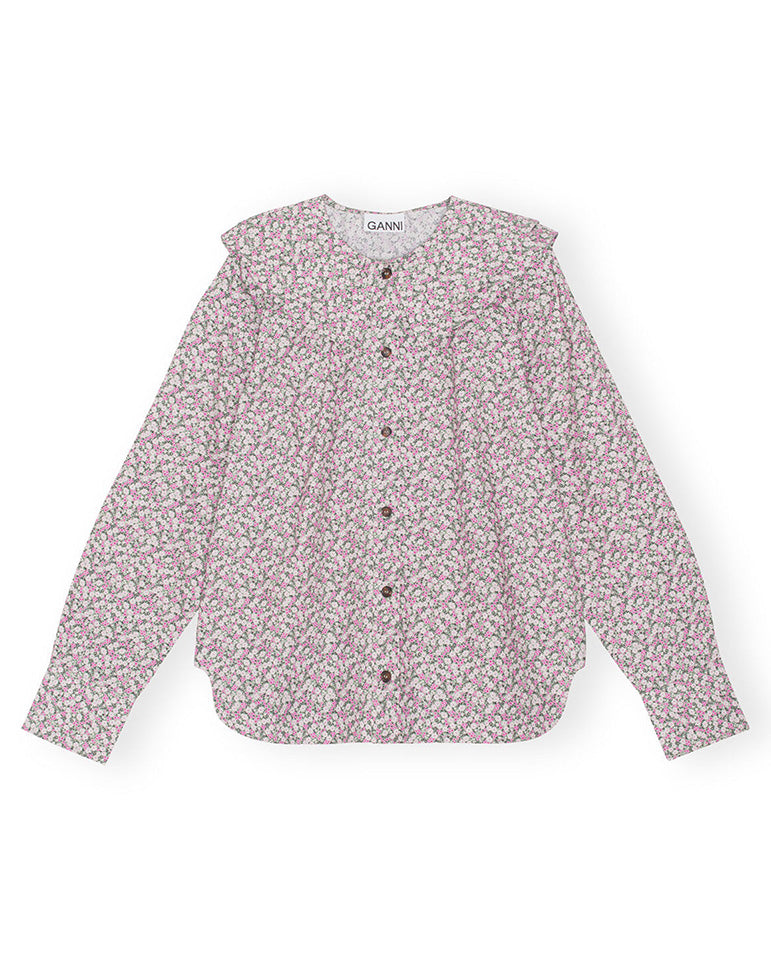 Printed double Collar shirt Frost gray