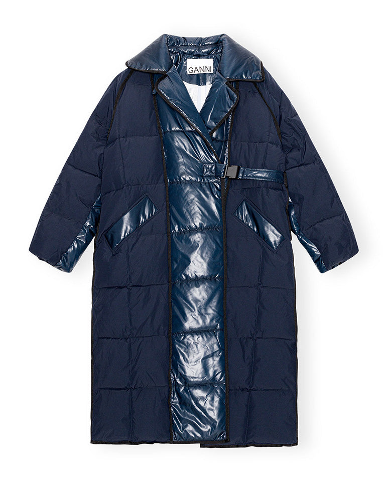 Mix Puffer Oversized Coat Sky Captain