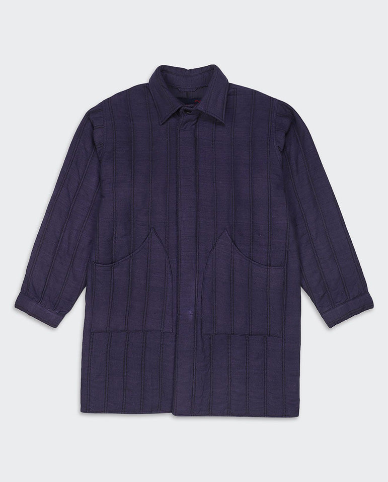 Handwoven Silk Coat NAVY