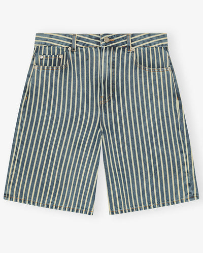 Light Stripe Denim Shorts - Soft Chambray