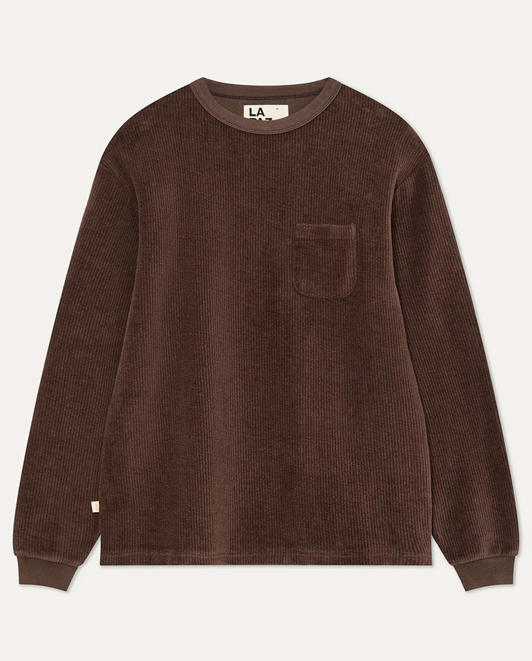 DUARTE LONG SLEEVE T-SHIRT - Ribbed Brown