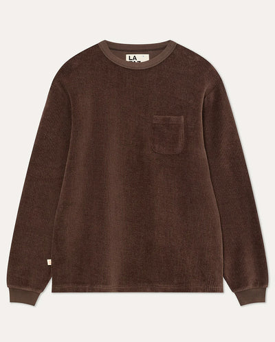 DUARTE LONG SLEEVE T-SHIRT - Ribbed Brown