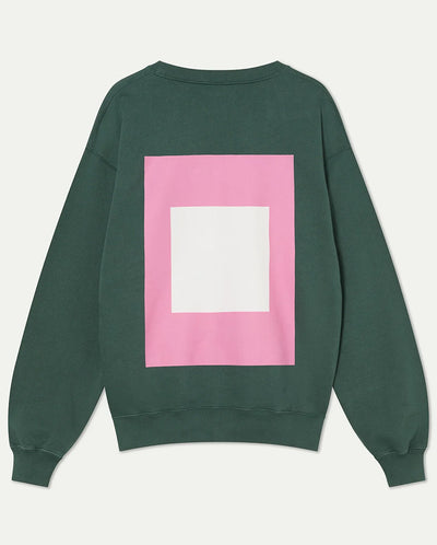 XAVIER PRINT SWEATSHIRT - DARK GREEN / SQUARE