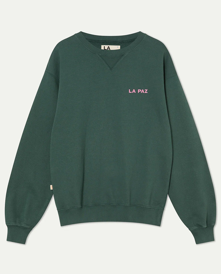 XAVIER PRINT SWEATSHIRT - DARK GREEN / SQUARE