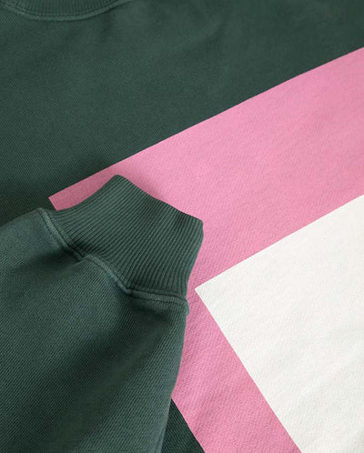 XAVIER PRINT SWEATSHIRT - DARK GREEN / SQUARE