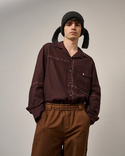 FRAY SHIRT - AUBERGINE