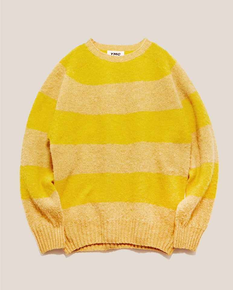 Suedehead Stripe Crew Knit Yellow/Sand