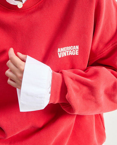 Plizzy Crew Neck Sweat - Vintage volcano