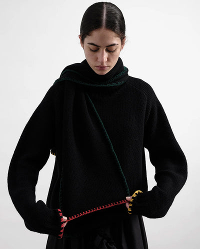 Blanket stitch Scarf -Black