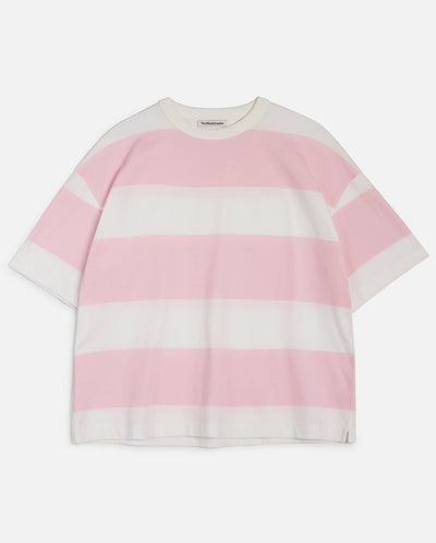 Triple Stripe Tee - Lt Pink/White
