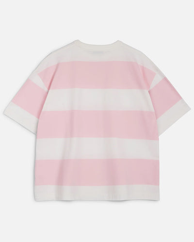 Triple Stripe Tee - Lt Pink/White