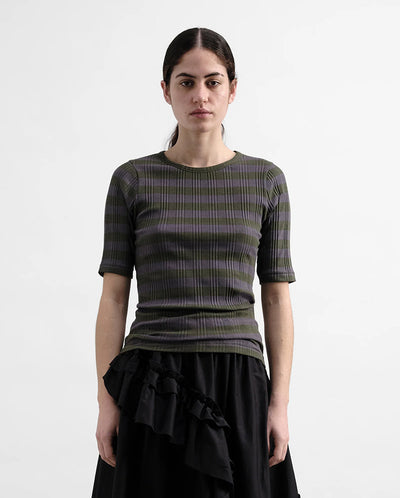 Charlotte Stripe Tee Grey/Stripe