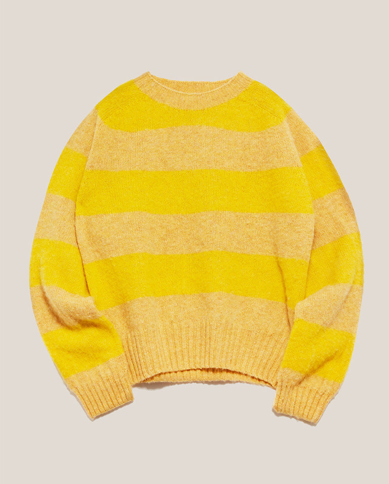 Suedehead Stripe Crew Neck Yellow/Sand