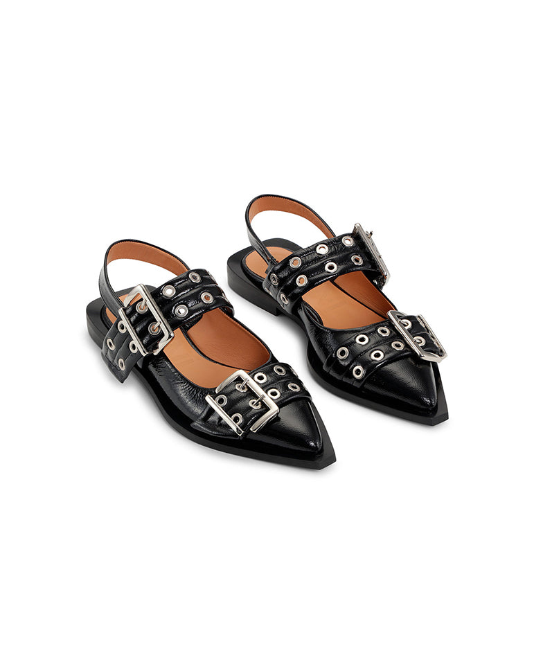 Chunky Buckle Ballerina BLACK