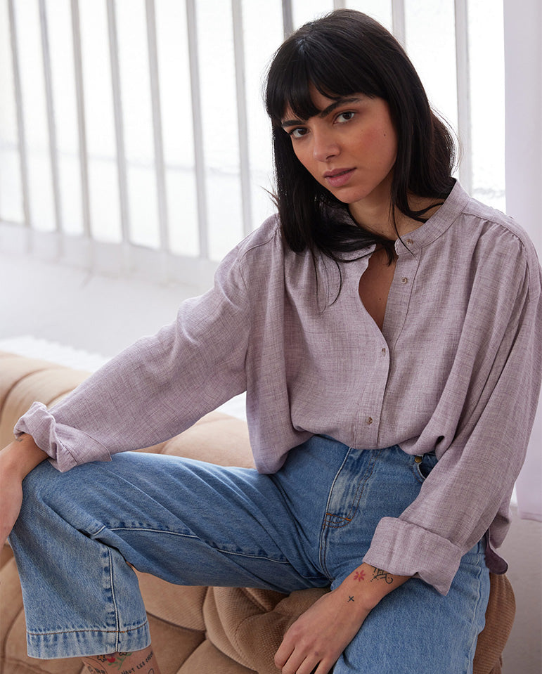 Lonnie Wool Mix Blouse Violet