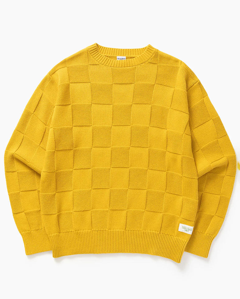 Check Knit Crewneck - Ochre
