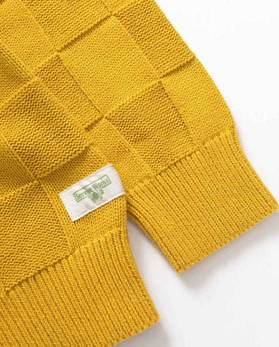 Check Knit Crewneck - Ochre