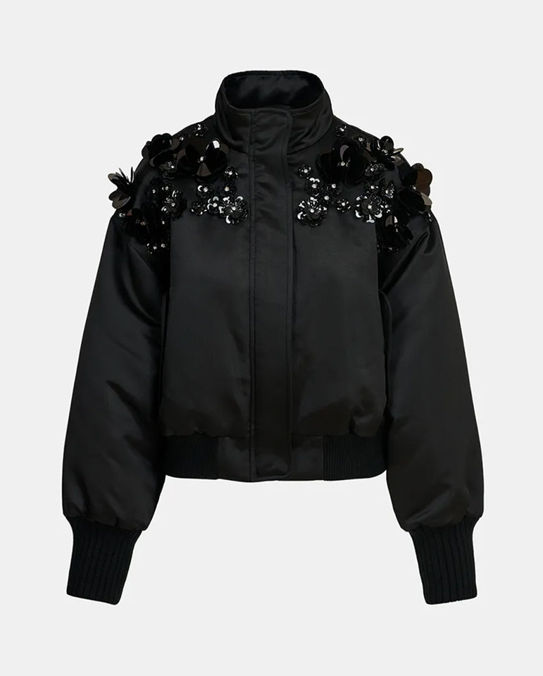 Erobo Cropped Bomber BLACK