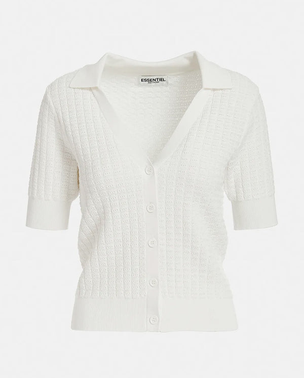 Fabio Knitted Polo Top Off White