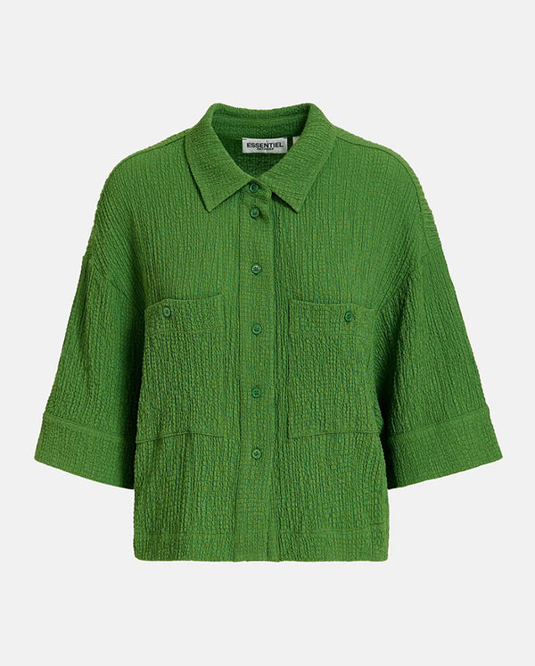 Faraway Crinkle Cropped shirt Emerald