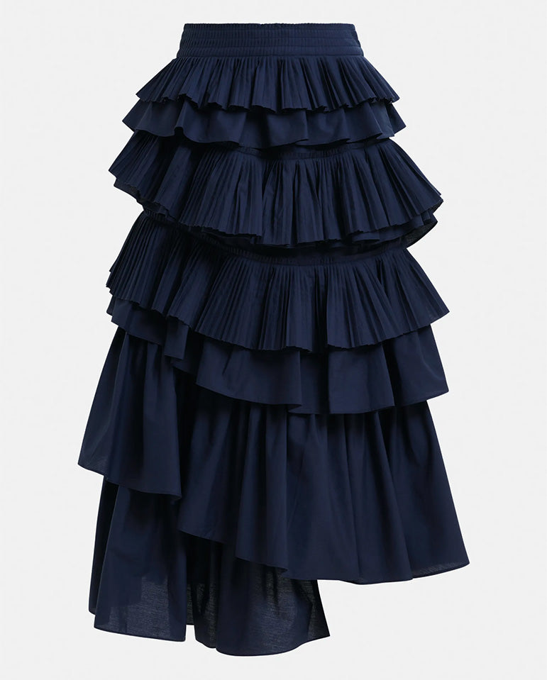 Hayden Tiered Ruffle Skirt Dark Sapphire